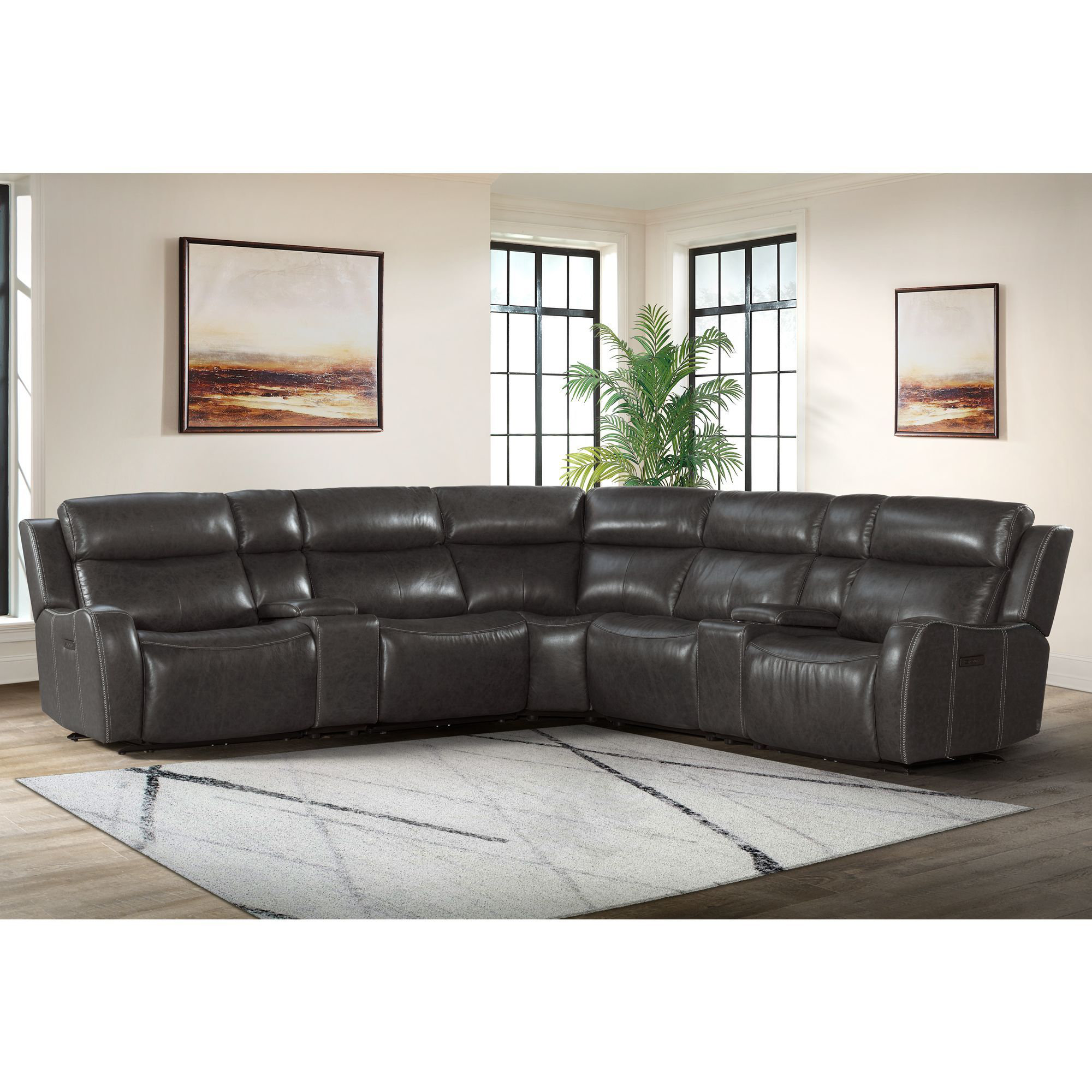 Daventry leather sectional sales